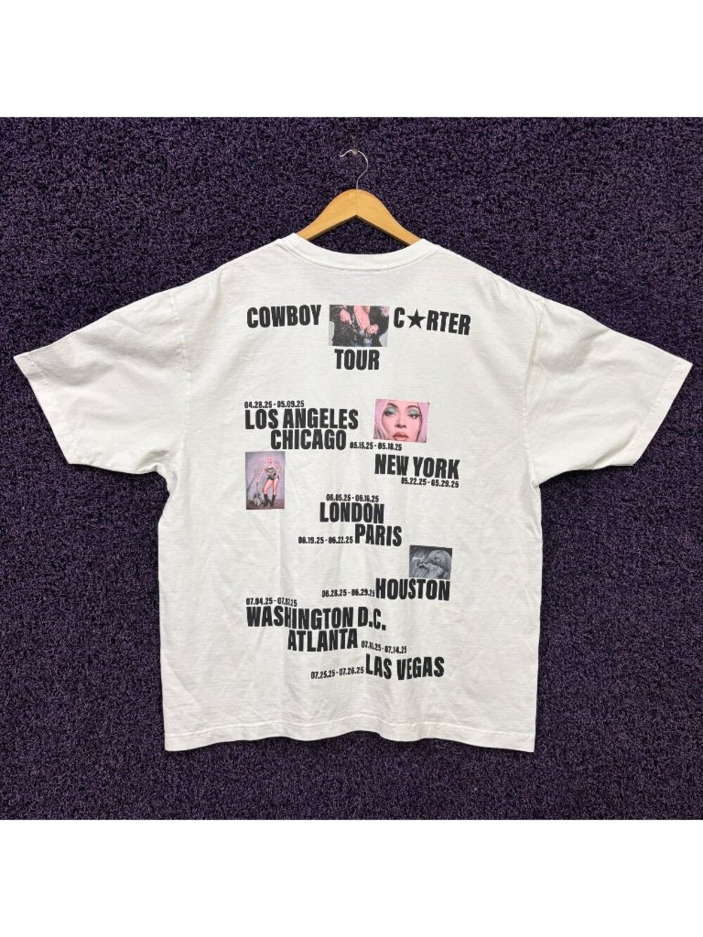 Beyoncé Cowboy Carter 2025 Tour Dates Art Collage T-Shirt XL